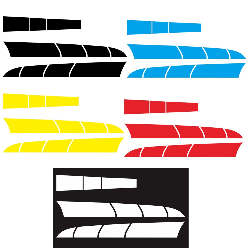 3PCS Side Body Stickers Racing Long Stripes Hood Roof Decals Decor For Car Truck - Black - Image 2