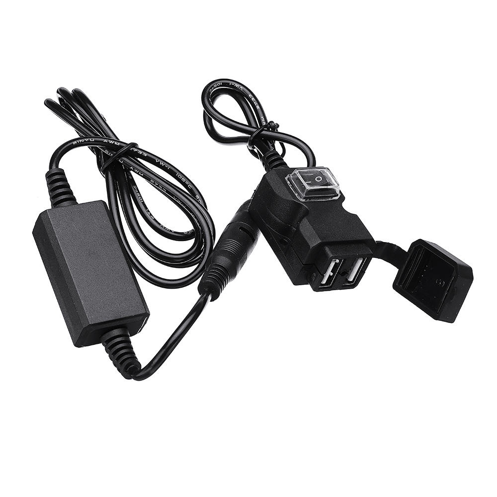 Universal 9-90V Dual USB Motorcycle Waterproof Charger Handlebar Socket Adapter - Image 2