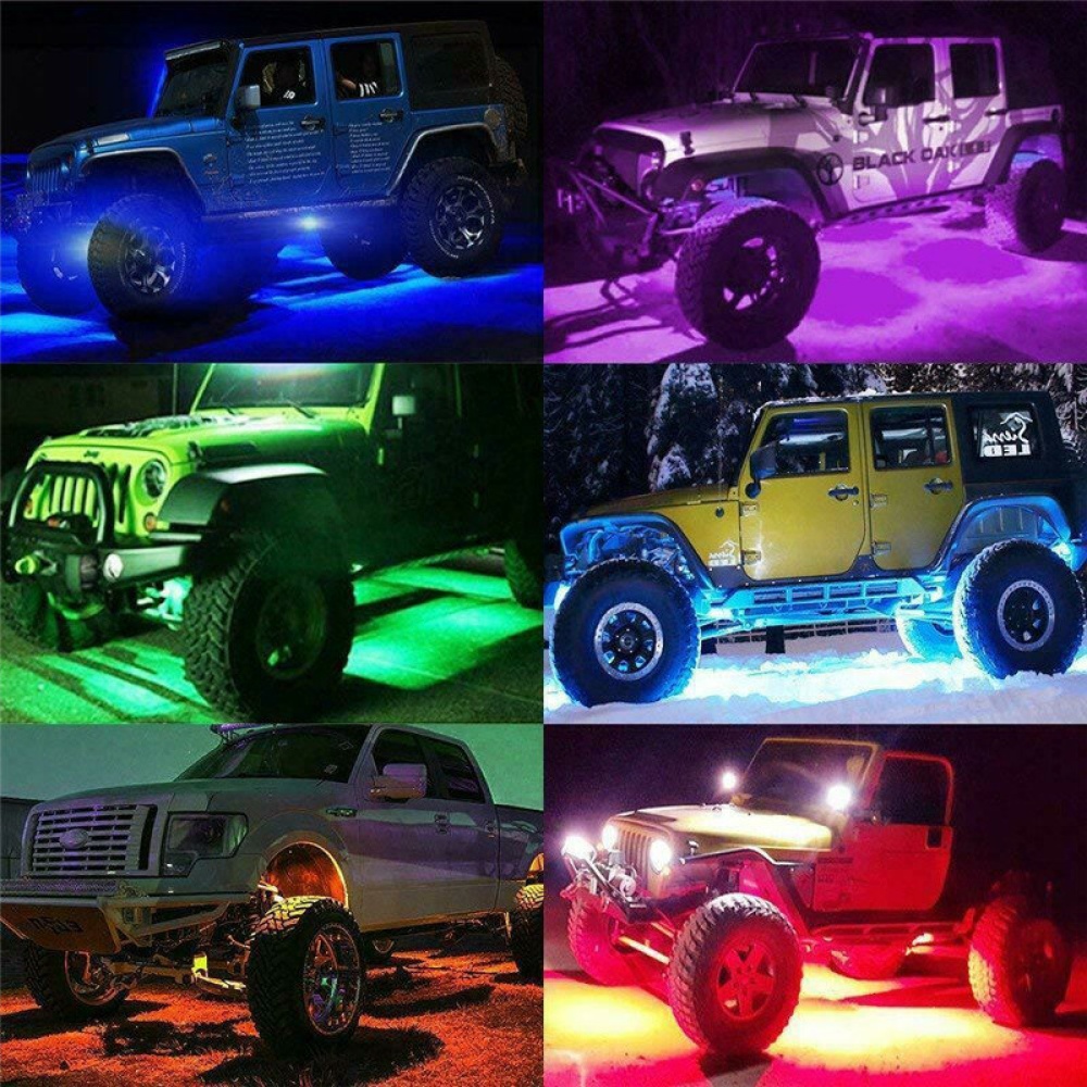 6Pcs LED RGB Off-road Rock Light Underbody Lamp bluetooth Control For Jeep Truck Motorcycle Boat - Image 2