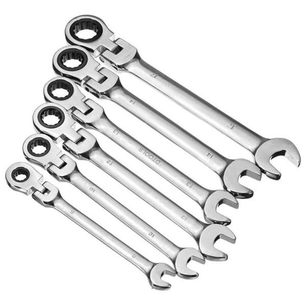 8/10/12/13/14/17mm 6pcs Ratchet Wrench Combination Spanner Hardware Inner Hexagon Car Repair Tools - Image 2