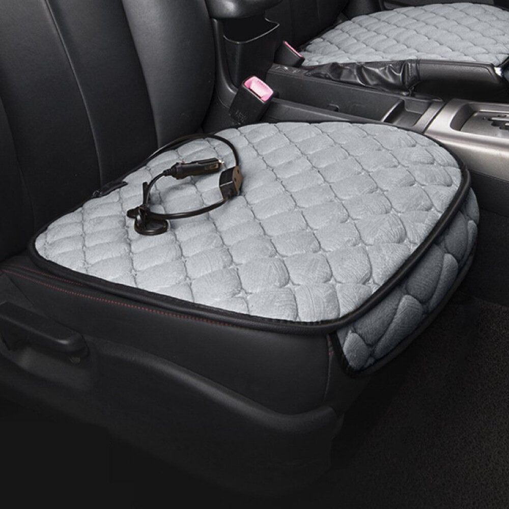 12V Polyester Fiber Car Heated Seat Cushion Seat Warmer Winter Household Cover Electric Heating Mat - Red - Image 2