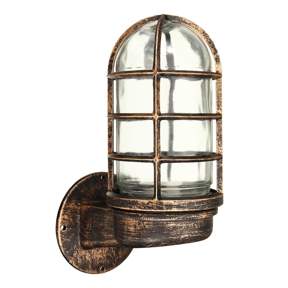 Retro Industrial Unique Wall Light Iron Rustic Lamp Sconce Hallway Patio Lantern Lamp Cover - Copper - Image 2