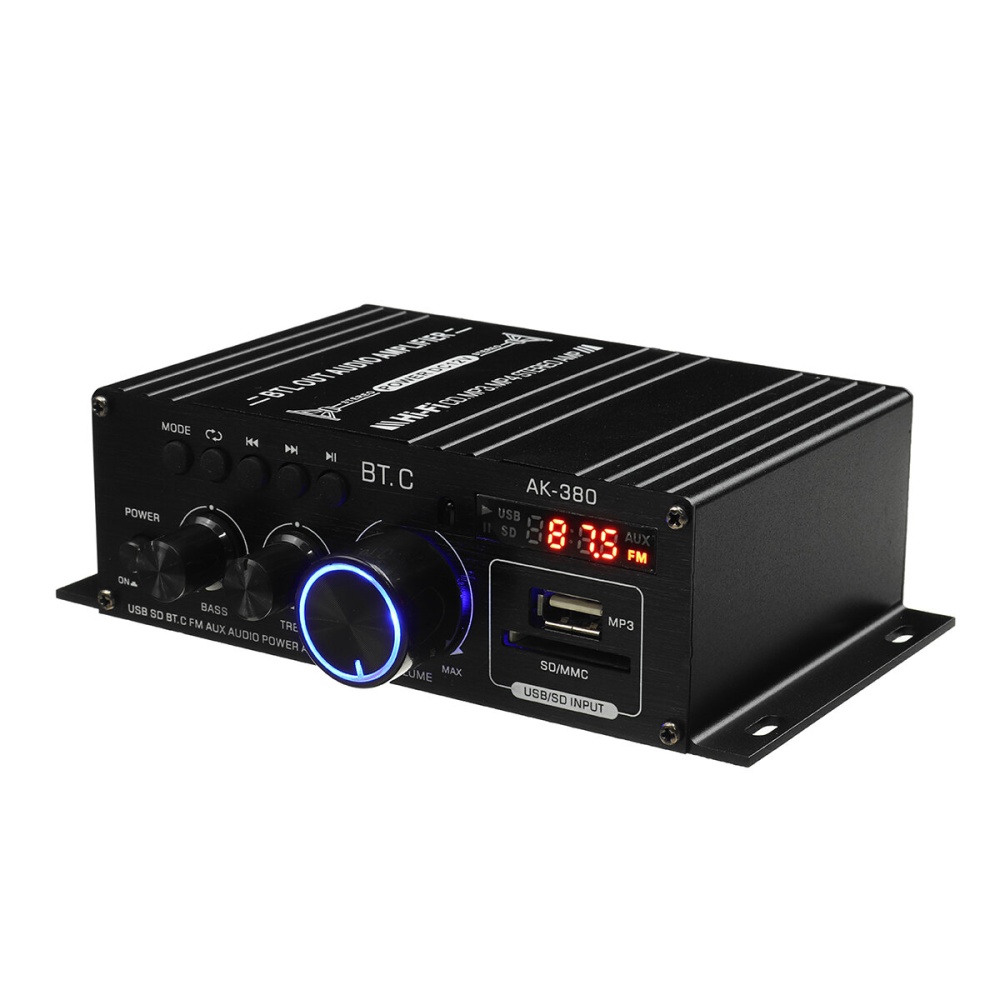 12V 40W+40W Ak380 bluetooth Car Home 12V/220V Power Amplifier HiFi Audio Stereo Amp - Image 2