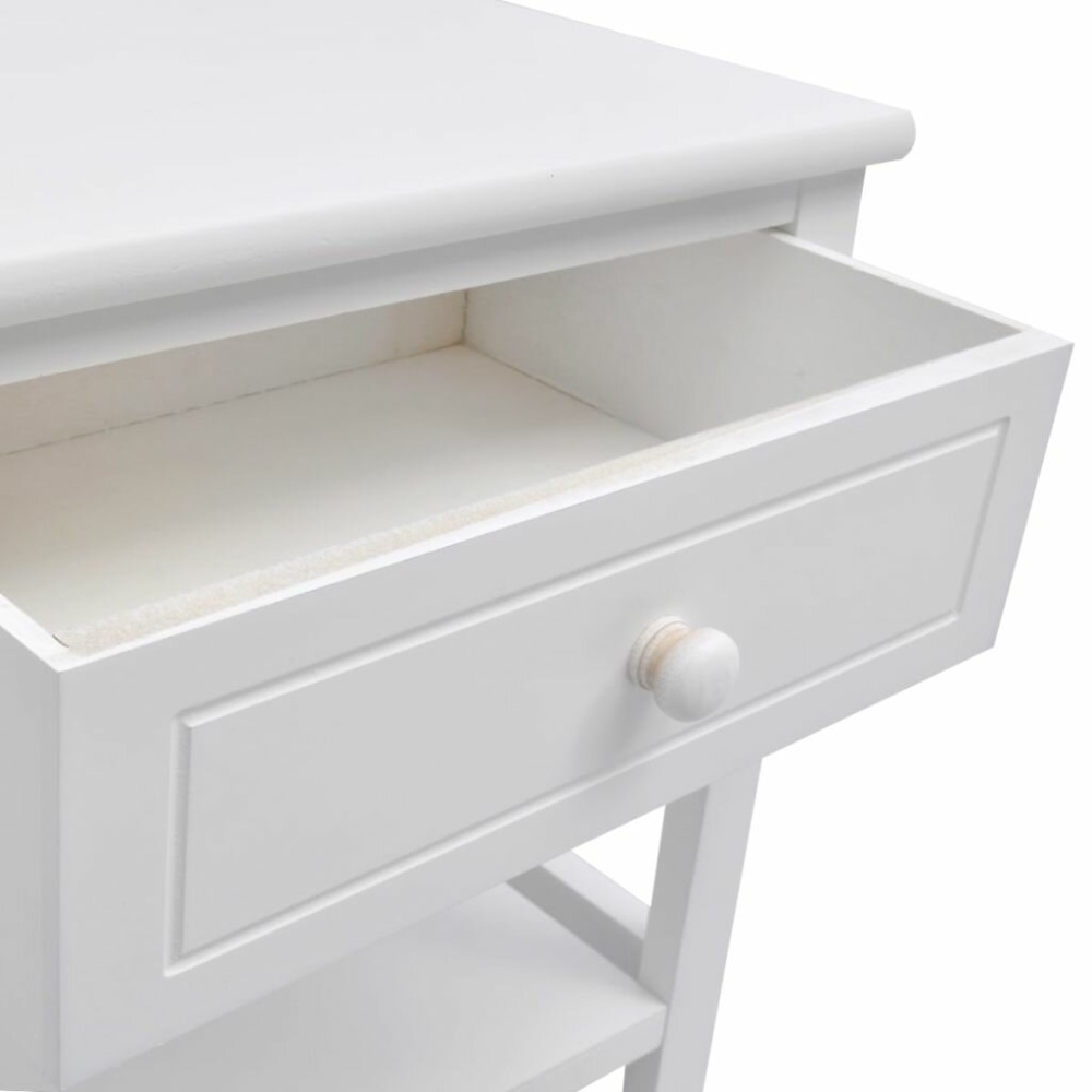 Bedside table wood white - Image 2