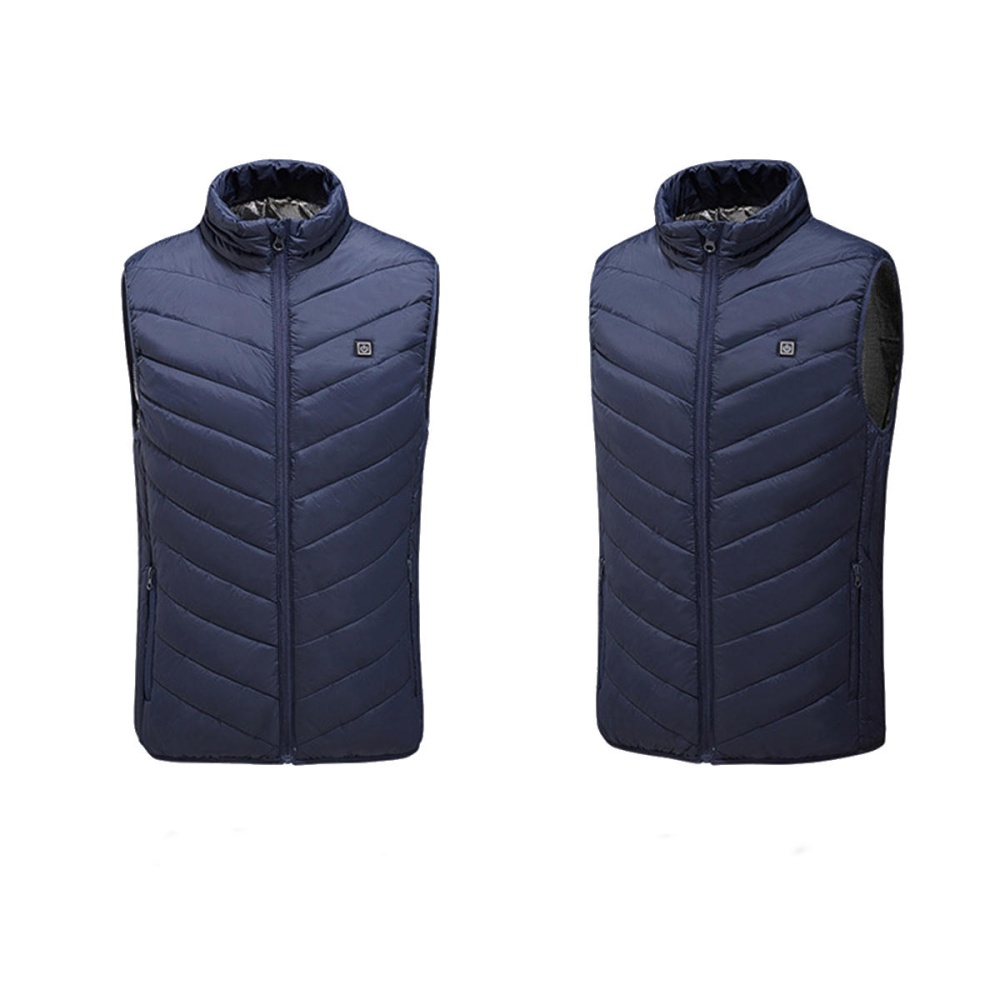 Electric Vest Heated Jacket 9 Heating Area USB Thermal Warm Winter Body Warmer - S Black - Image 2