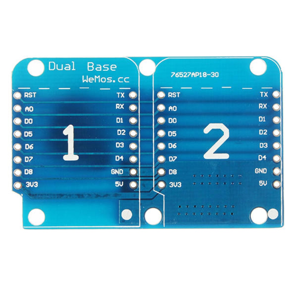 5Pcs Double Socket Dual Base Shield For D1 Mini NodeMCU ESP8266 DIY PCB D1 Expansion Board - Image 2