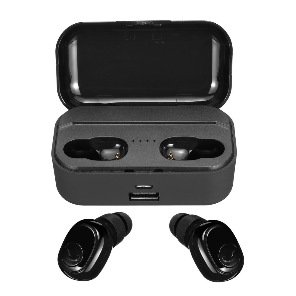 Mini bluetooth 5.0 Earbuds Light Display TWS Wireless Stereo Earphone Auto Pairing HiFi Waterproof With Power Bank - Black - Image 2