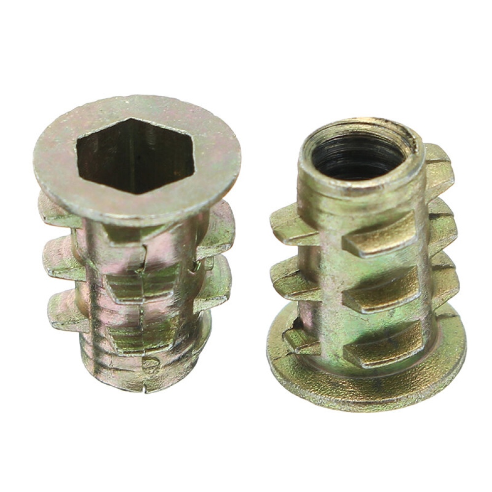 Suleve M8ZN1 50Pcs M8 Zinc Alloy Wood Furniture Hex Socket Drive Head Screw-in Threaded Insert Nut 13-30mm - 13mm - Image 2