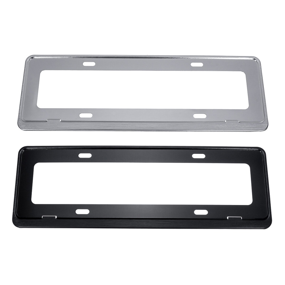 Aluminum Alloy Metal License Plate Frame Shield Professional For Tesla 3/S/X - Black - Image 2