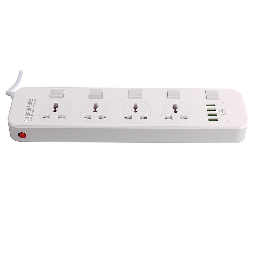 Electric 4 Socket Outlet + 4 USB Extension Power Strip 5V 3.4A US/UK Plug Cord - UK Plug - Image 2