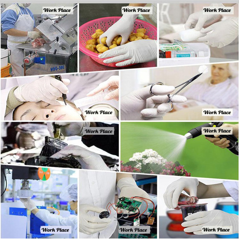 100PCS Disposable PVC Medical Nitrile Gloves Rubber Anti-static For Beauty Food Work - M - Image 2