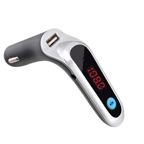 Car bluetooth Hands Free FM Transmitter Wireless bluetooth Car MP3 Player Car Charger - Silver - Image 2