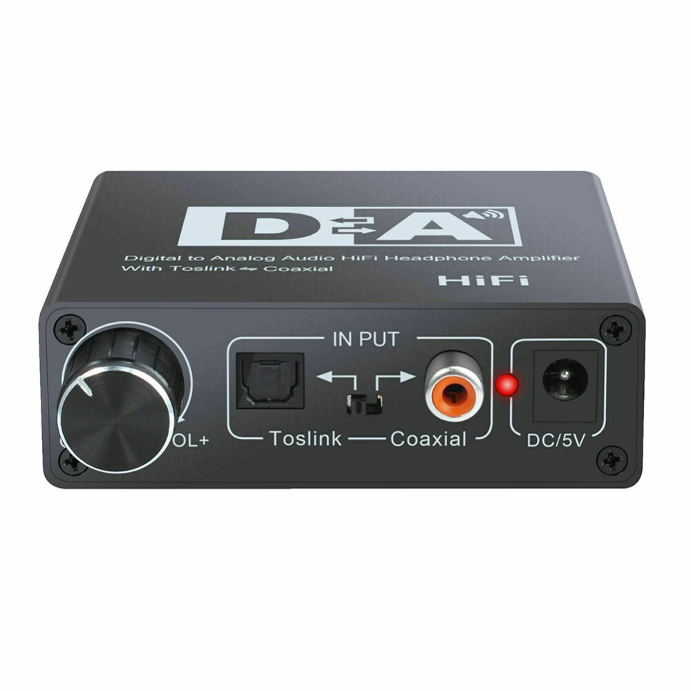 HIFI DAC Amp Digital To Analog Audio Converter Decoder 3.5mm AUX RCA Amplifier Adapter Toslink Optical Coaxial Output DAC 24bit - Image 2