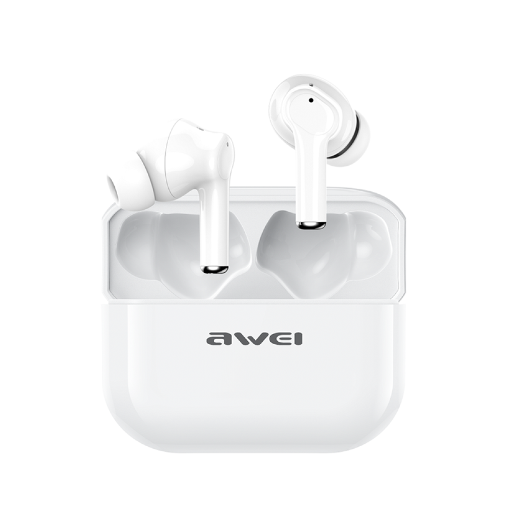 Awei TA1 ANC Active Noise Cancelling TWS Earbuds Earphones bluetooth 5.0 Wireless HiFi Bass Stereo Gaming Headset with Microphone - White