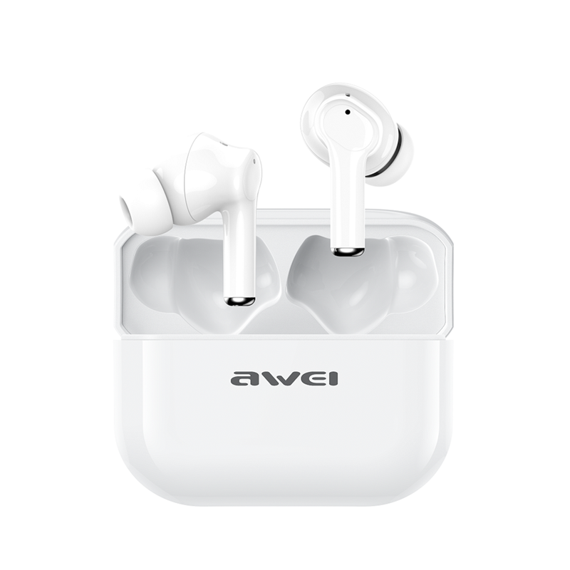 Awei TA1 ANC Active Noise Cancelling TWS Earbuds Earphones bluetooth 5.0 Wireless HiFi Bass Stereo Gaming Headset with Microphone - White