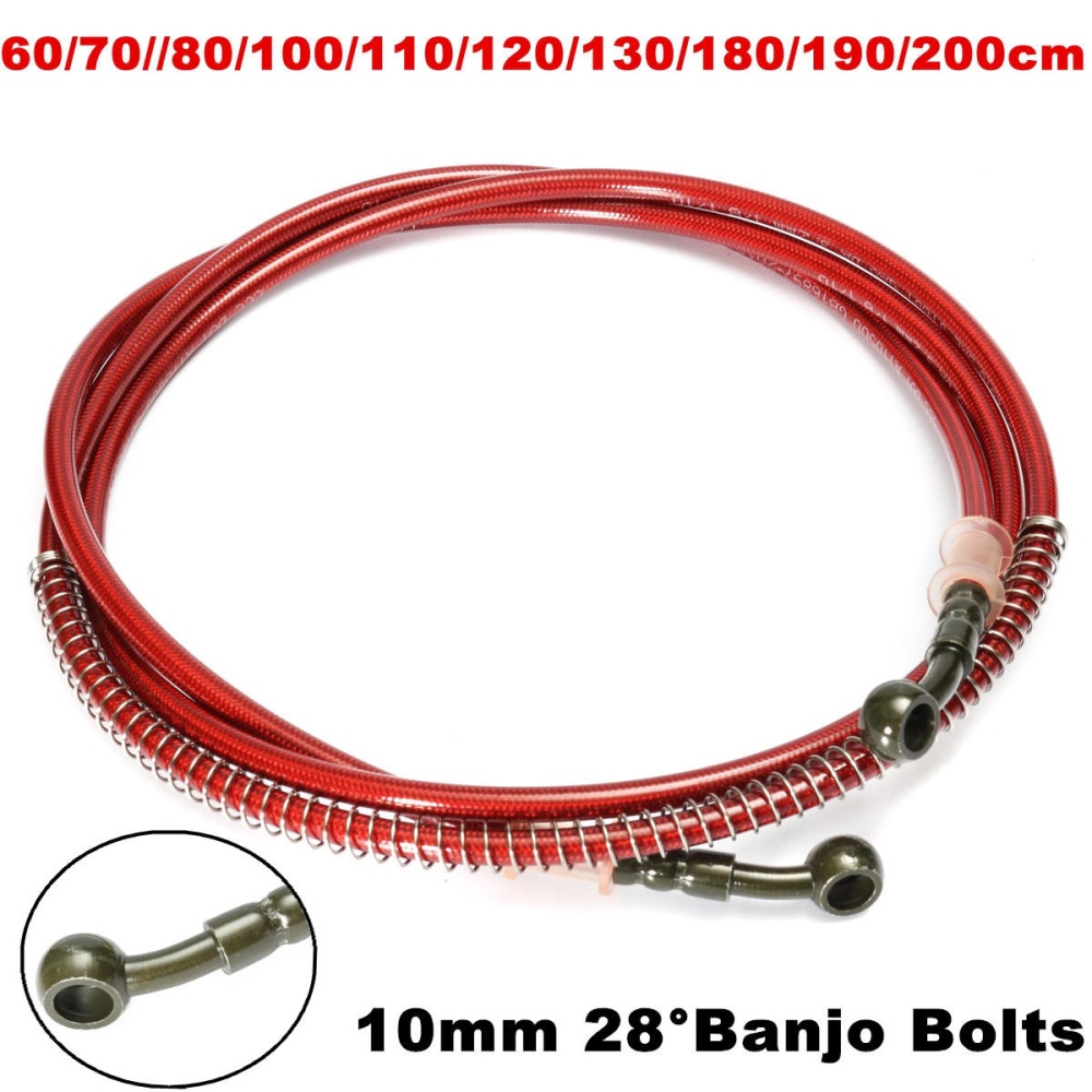 60cm - 200cm Motorcycle Brake Clutch Oil Hose Braided Line Pipe - 80cm - Image 2