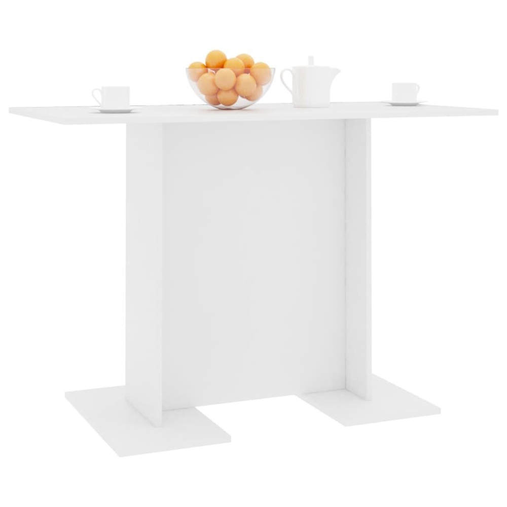 Dining Table White 43.3"x23.6"x29.5" Chipboard - Image 2