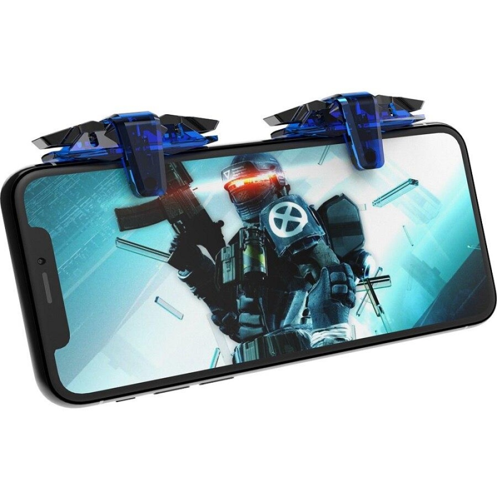 Bakeey X7 PUBG Mobile Game Controller Gamepad Trigger Aim Button Shooter Joystick with Flash Flim for iPhone iOS Android Mobile Phone - Transparent - Image 2