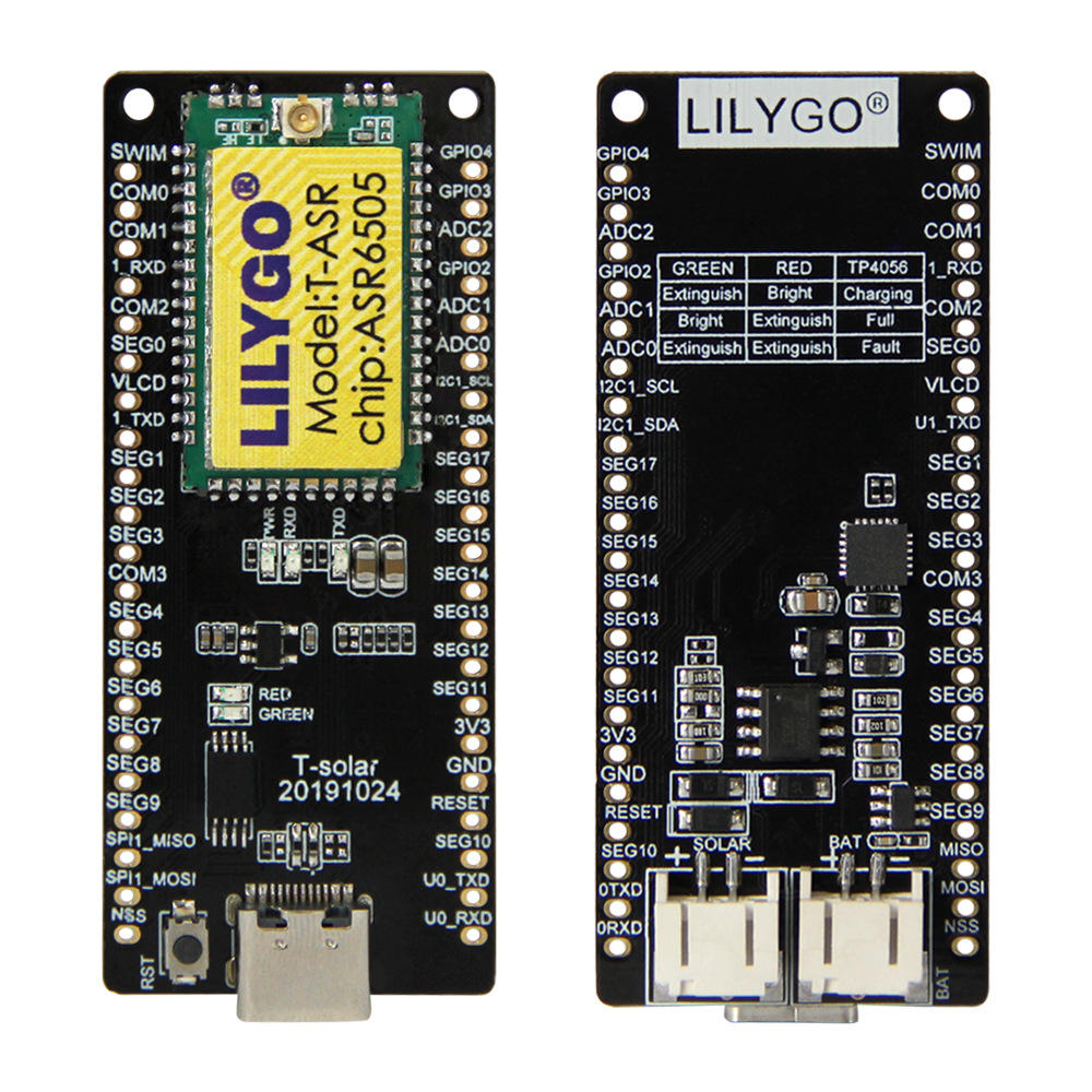 LILYGO® T-Solar Development Board ASR6505 Integrates SX1262LORa Module Solar Power Supply Interface - 915MHZ