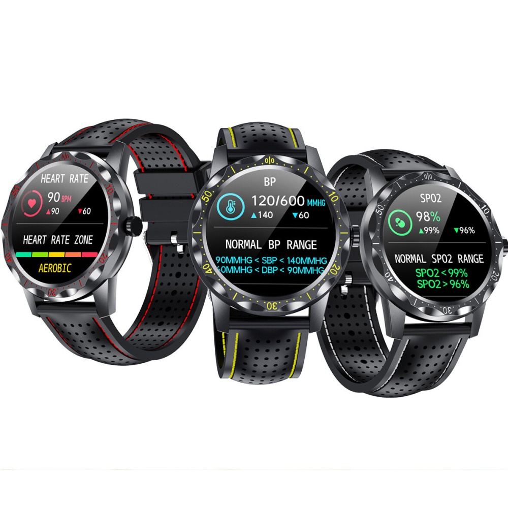 Colmi SKY1 PLUS 1,28 pouces IPS Moniteur de pression d'oxygene sanguin e ecran tactile complet GPS Modes multi-sports IP68 etanche 180mAh BT5.1 Montre intelligente - noir rouge