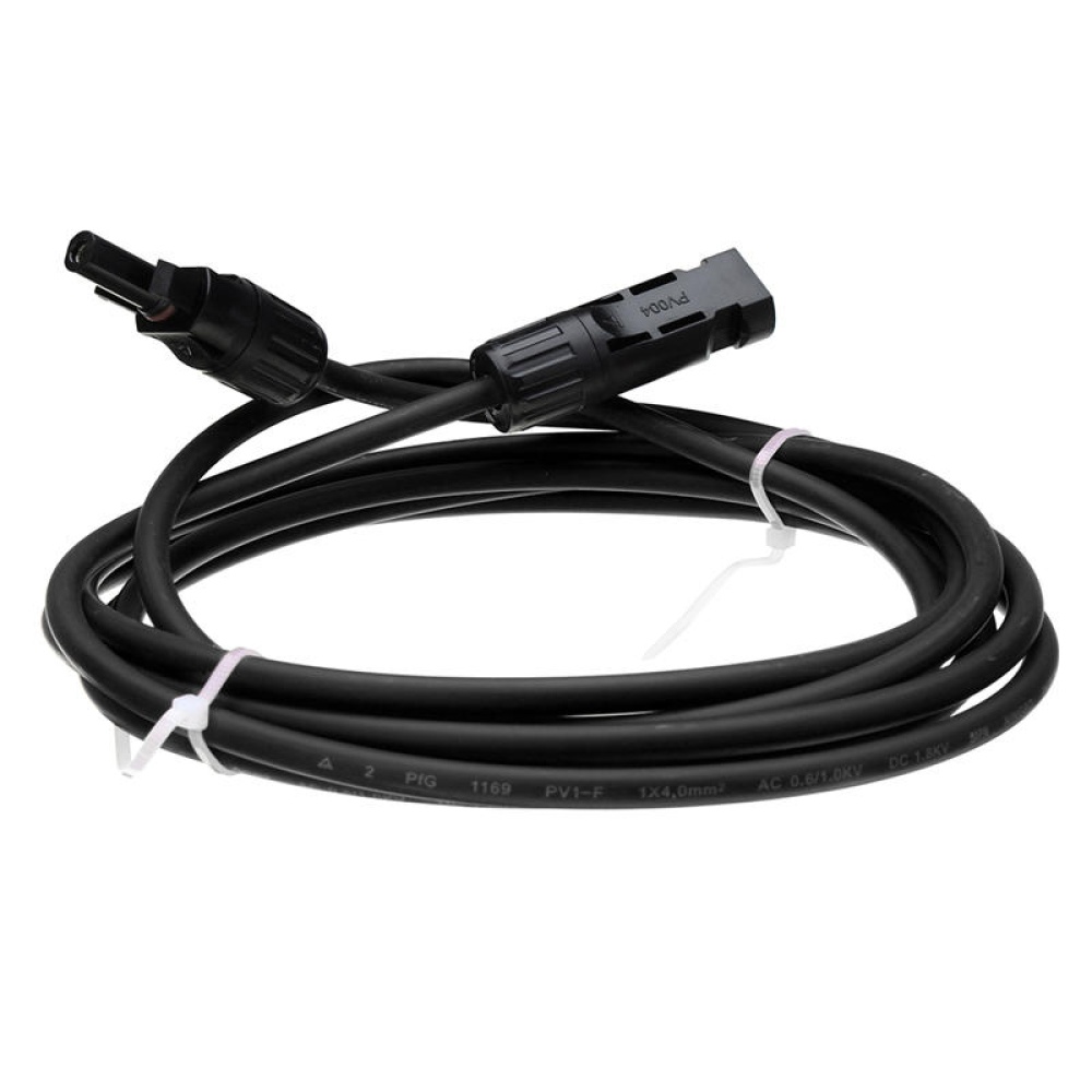 Black/Red Cable 10 AWG Solar Panel Extension Cable 3M with Solar Panel Connector for Solar Panel - Black