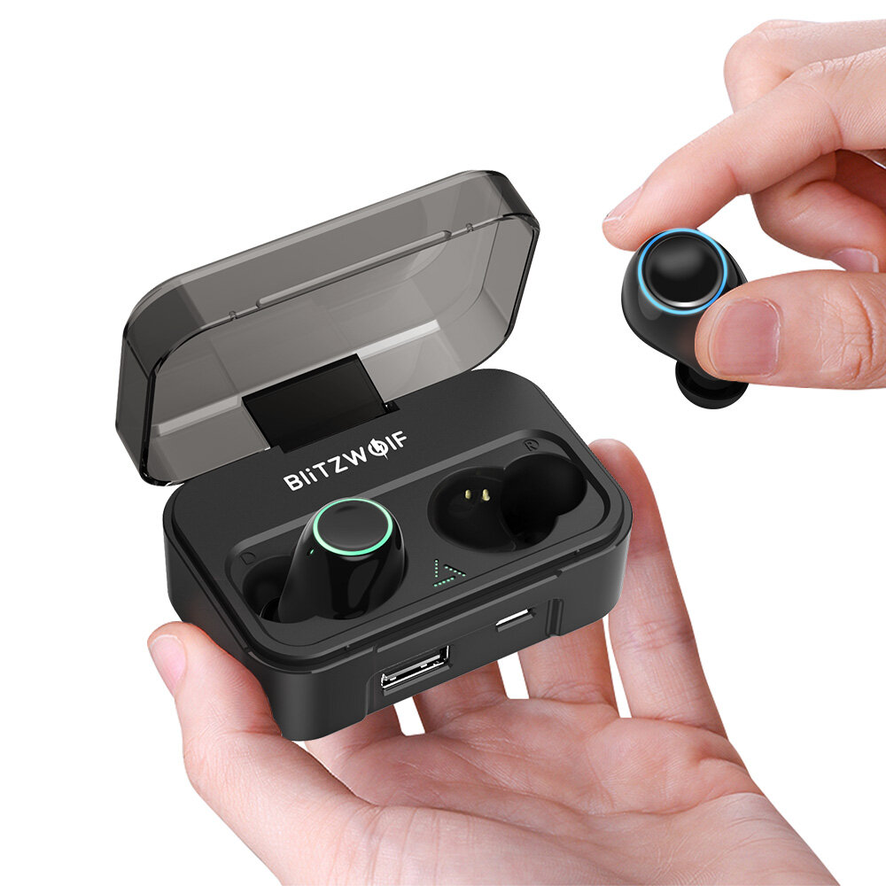 Blitzwolf® BW-FYE3 True Wireless bluetooth 5.0 Earphone HiFi Bilateral Calls with 2600mAh Power Bank - BW-FYE3