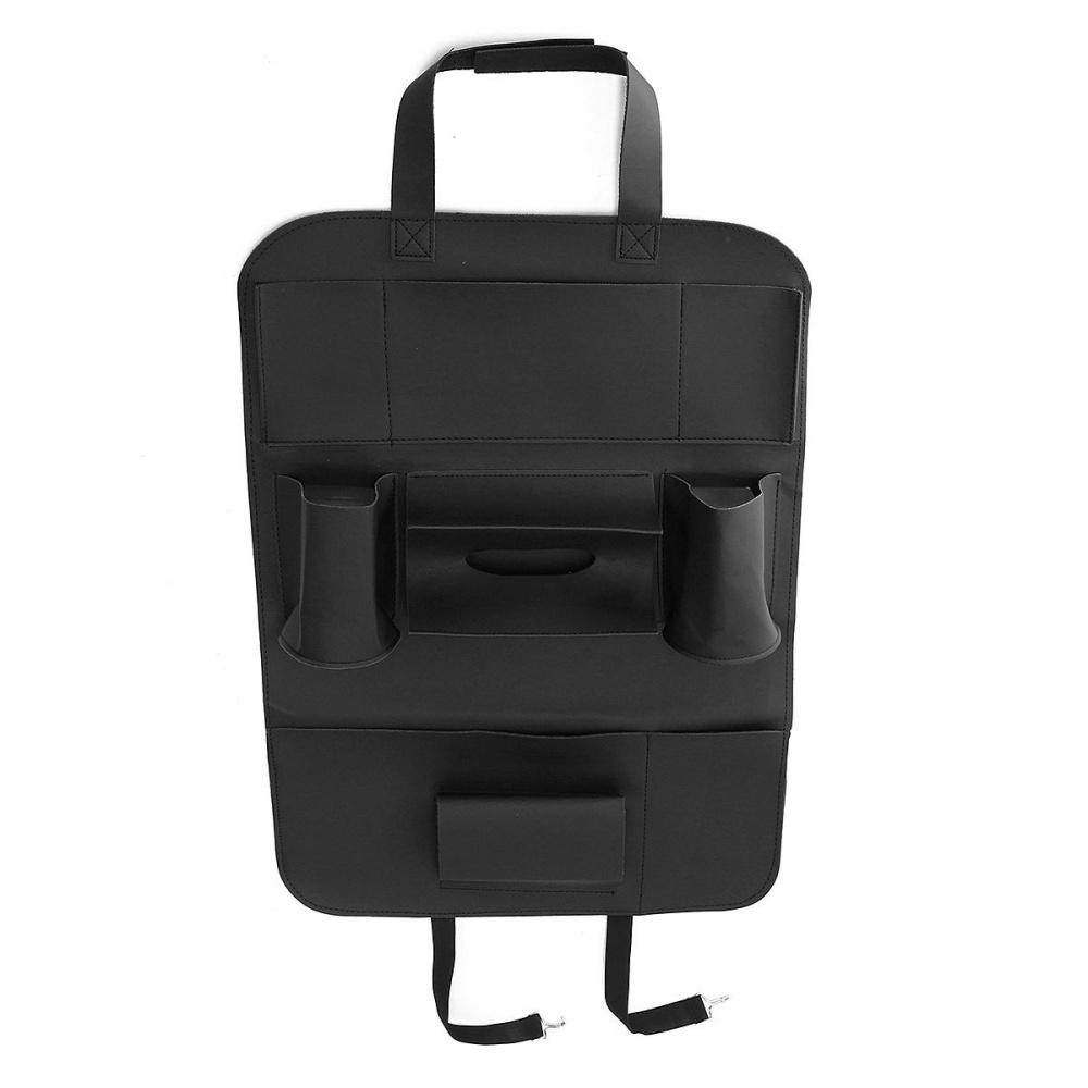 700 X 400mm Black Leather Car Seat Back Storage Organizers - Image 2