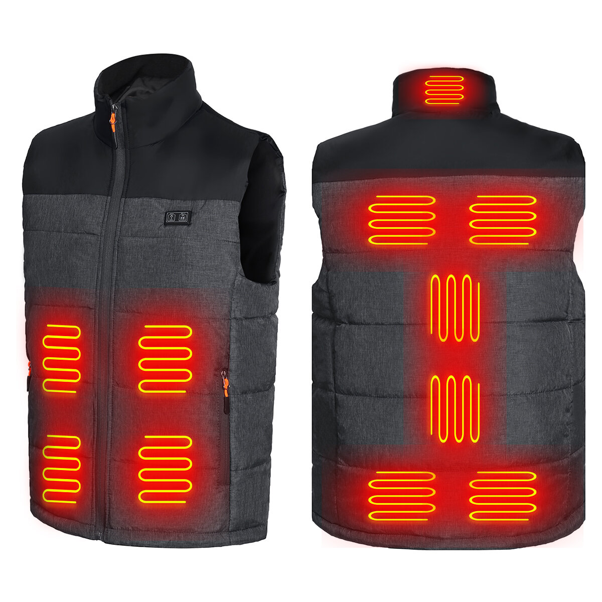 Dual-control 11-zone Graphene Smart Heating Vest Usb Heating Short Sleeve - M
