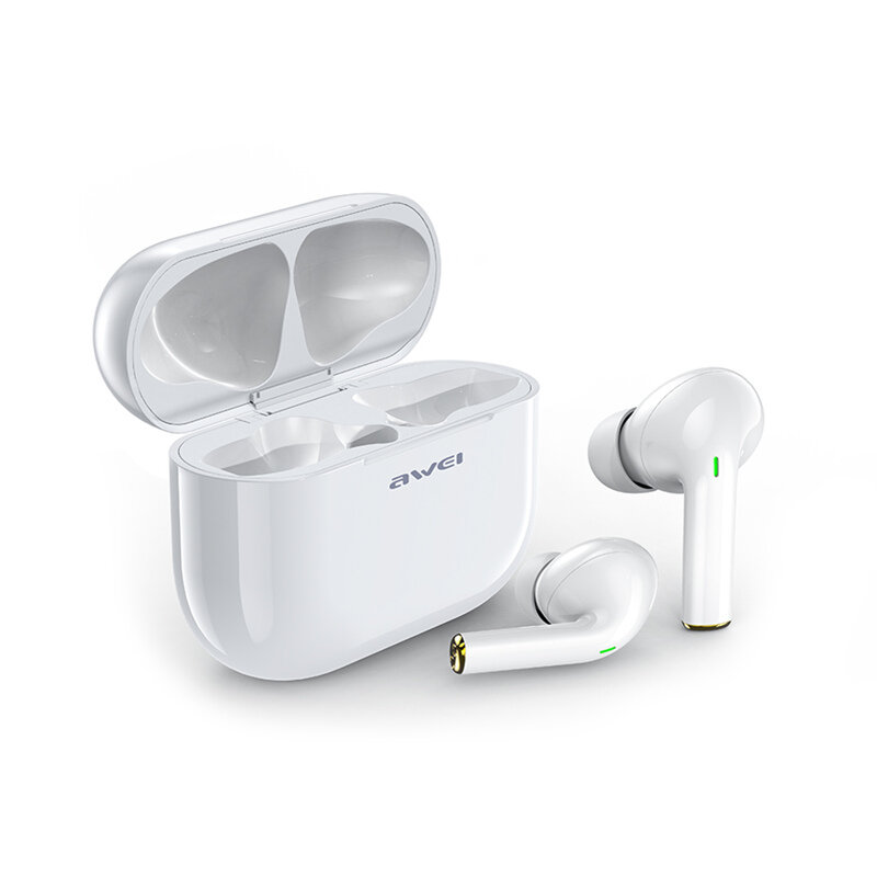 Awei TA1 ANC Active Noise Cancelling TWS Earbuds Earphones bluetooth 5.0 Wireless HiFi Bass Stereo Gaming Headset with Microphone - White - Image 2