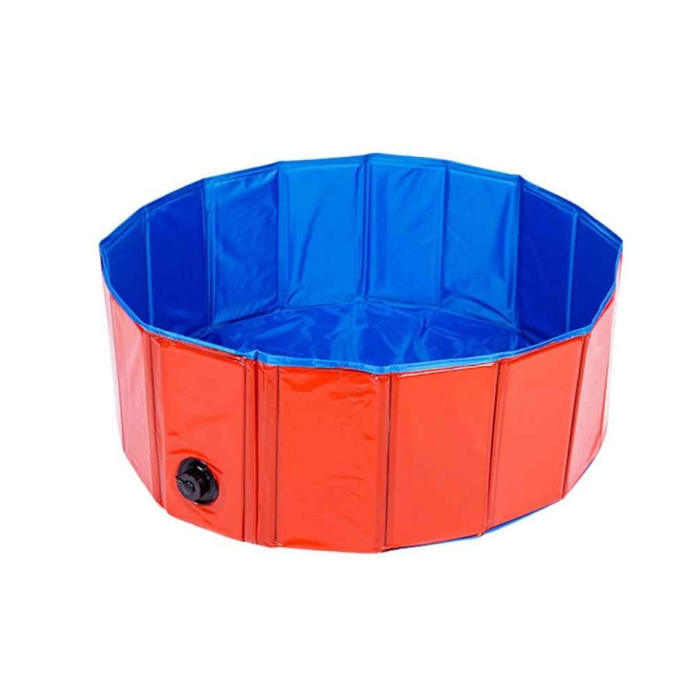 Foldable Dog Pool Pet Bath Inflatable Swimming Tub Collapsible Bathing Pool for Dogs Cats Kids Portable Durable PVC Composite Cloth - Red
