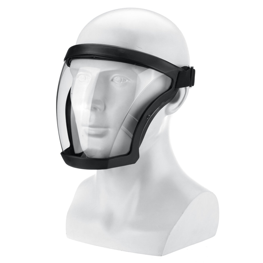 Anti-fog and Dust-proof Active Shield Full Face Mask Cycling Sports Safety Protective Transparent Shield - Black - Image 2