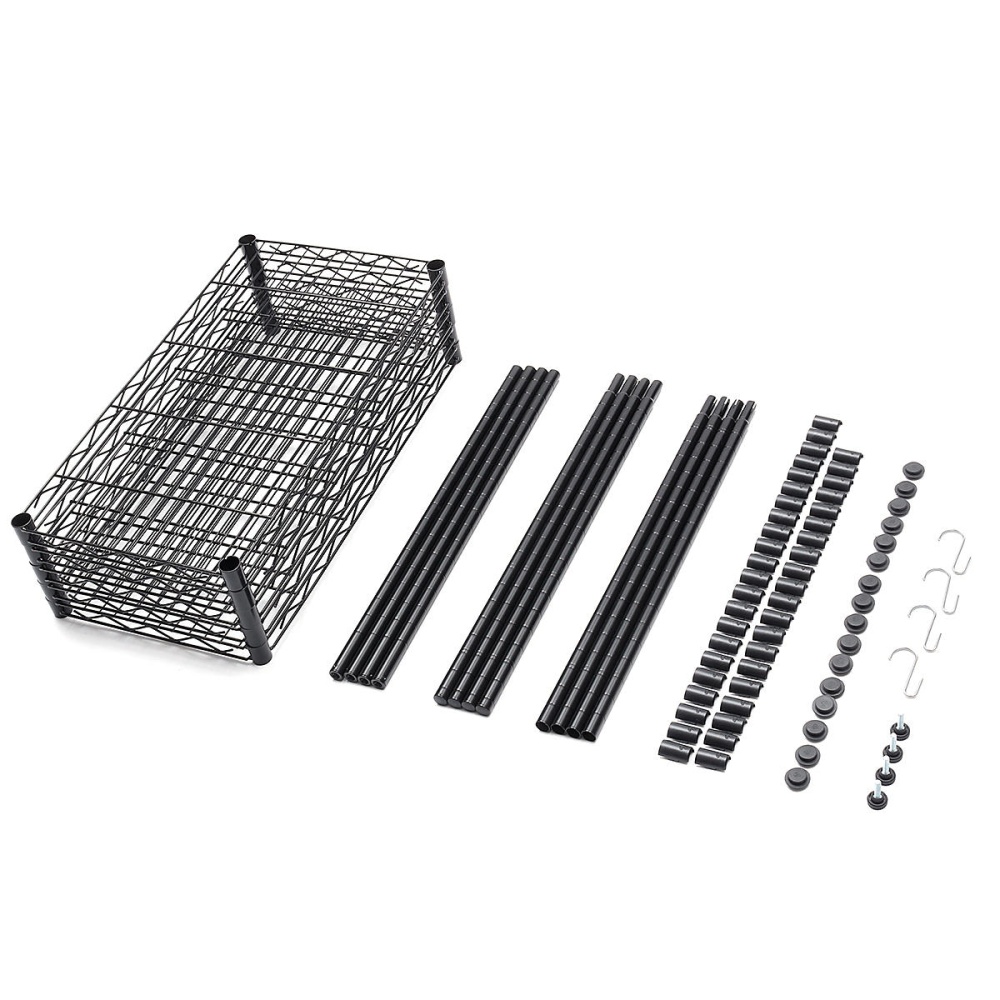 5 Tier Steel Wire Shelving Unit Metal Rack Home Kitchen Storage Rack Shelf Adjustable - Image 2