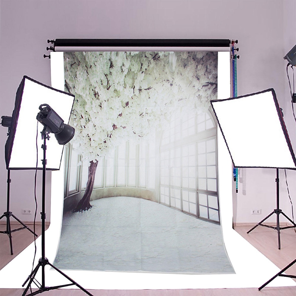 3x5ft Vinyl White Flower Tree Windows Photography Background Backdrops Photo Studio Prop - Image 2