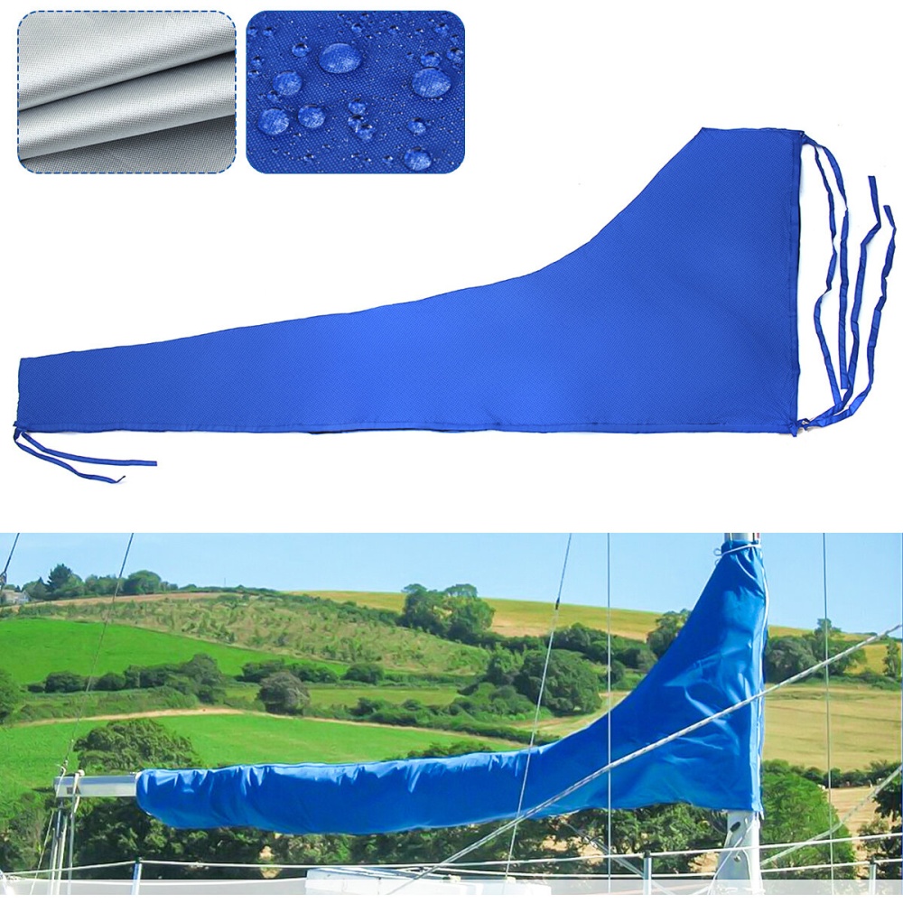 420D 8-9ft Sailboat Cover Blue Sail Cover Mainsail Boom Waterproof Protection - Image 2