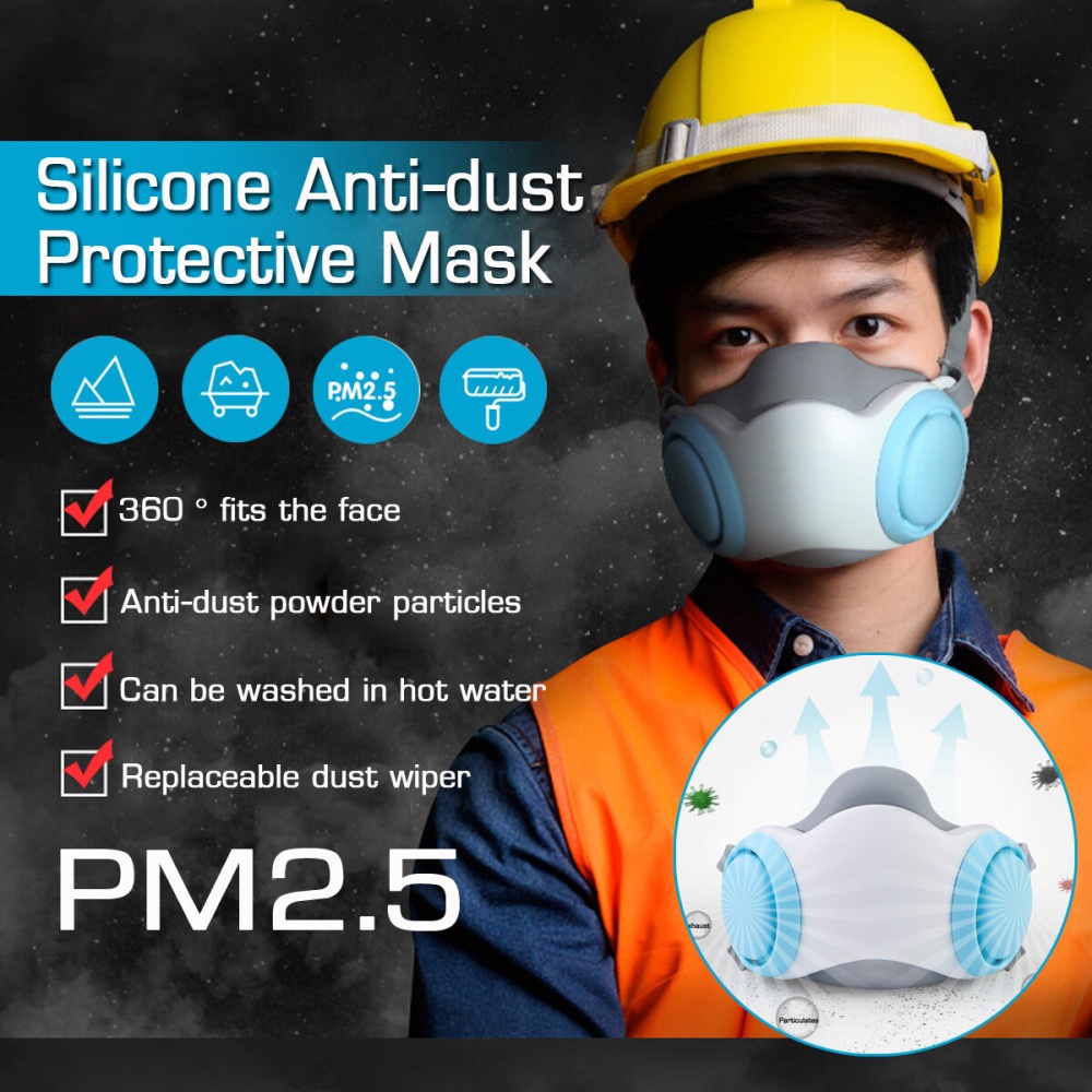 Silicone Mask PM2.5 Anti-dust Mask Dust Respirator Washable Reusable Mask - Image 2