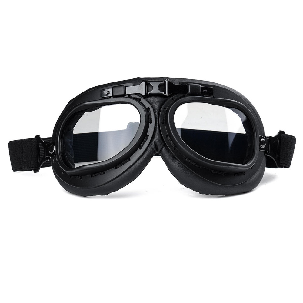 Windproof Vintage Helmet Goggles Motorcycle Scooter ATV Cycling Riding Eyewear Glasses - Clear - Image 2