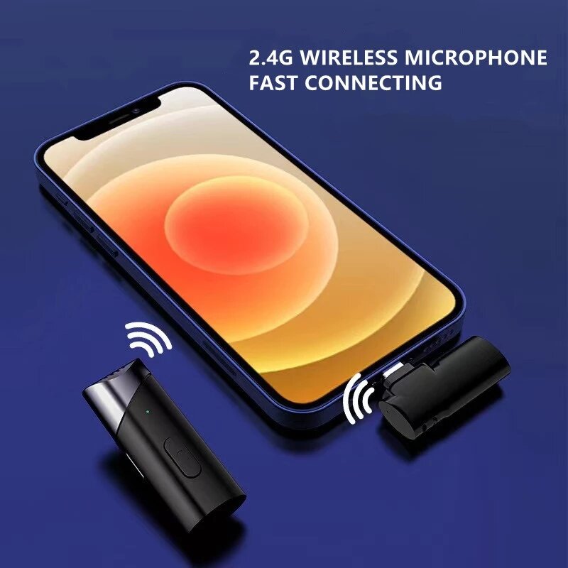 Bakeey MY-M6 Wireless Microphone Low Latency Portable Audio Video Recording Plug-Play Lapel Mic for Live Broadcast Game - Black - Image 2