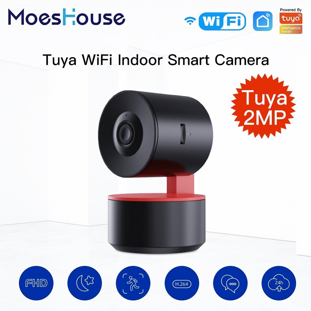 MoesHouse P04 1080P Wireless WiFi Tuya Smart Camera Home Infrared Night Vision Moving Head Automatic Tracking Infrared Sensor Alarm Baby Baby Monitor