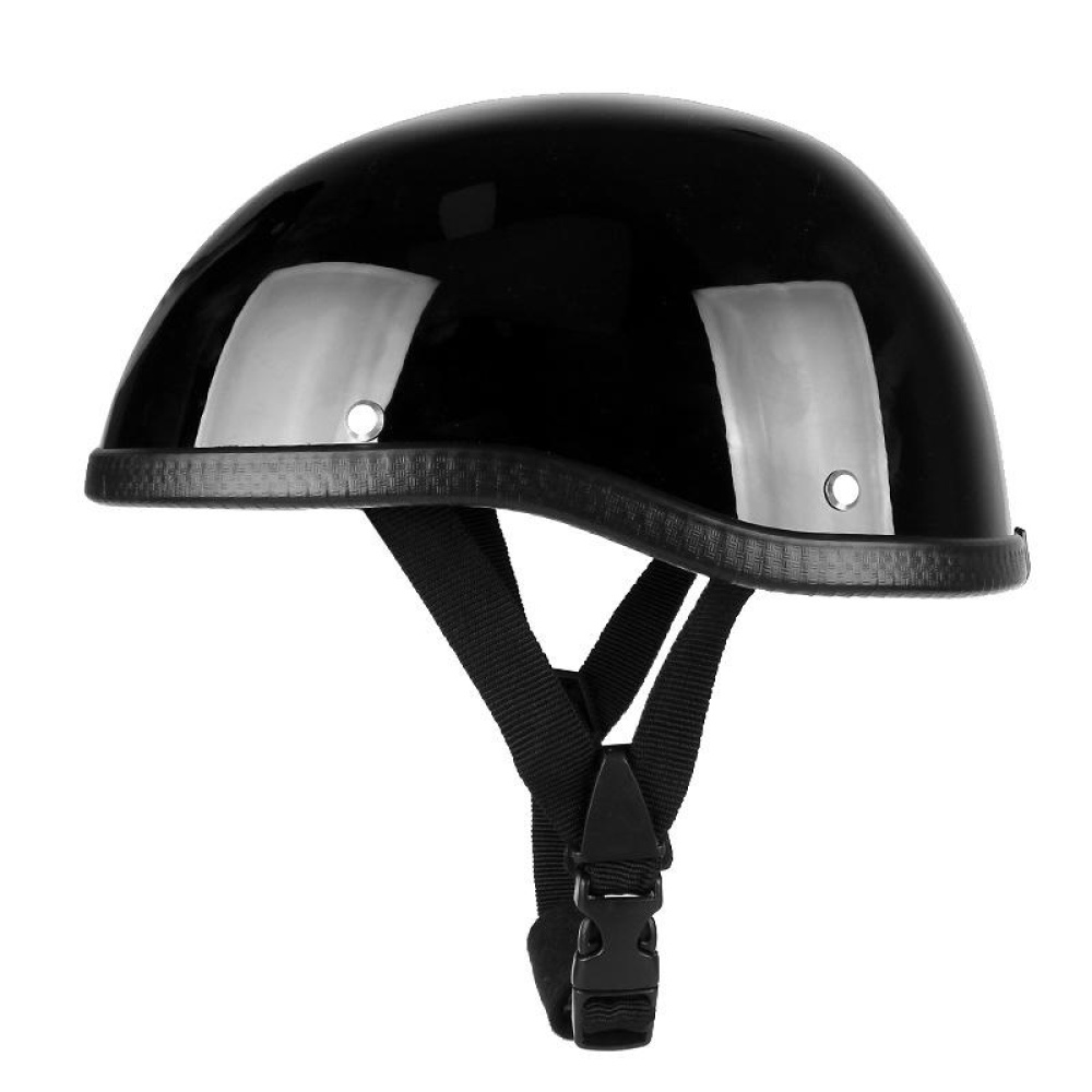 Retro Motorcycle Summer Half Face Helmet Safety Protective German Style - Matt Black - Image 2