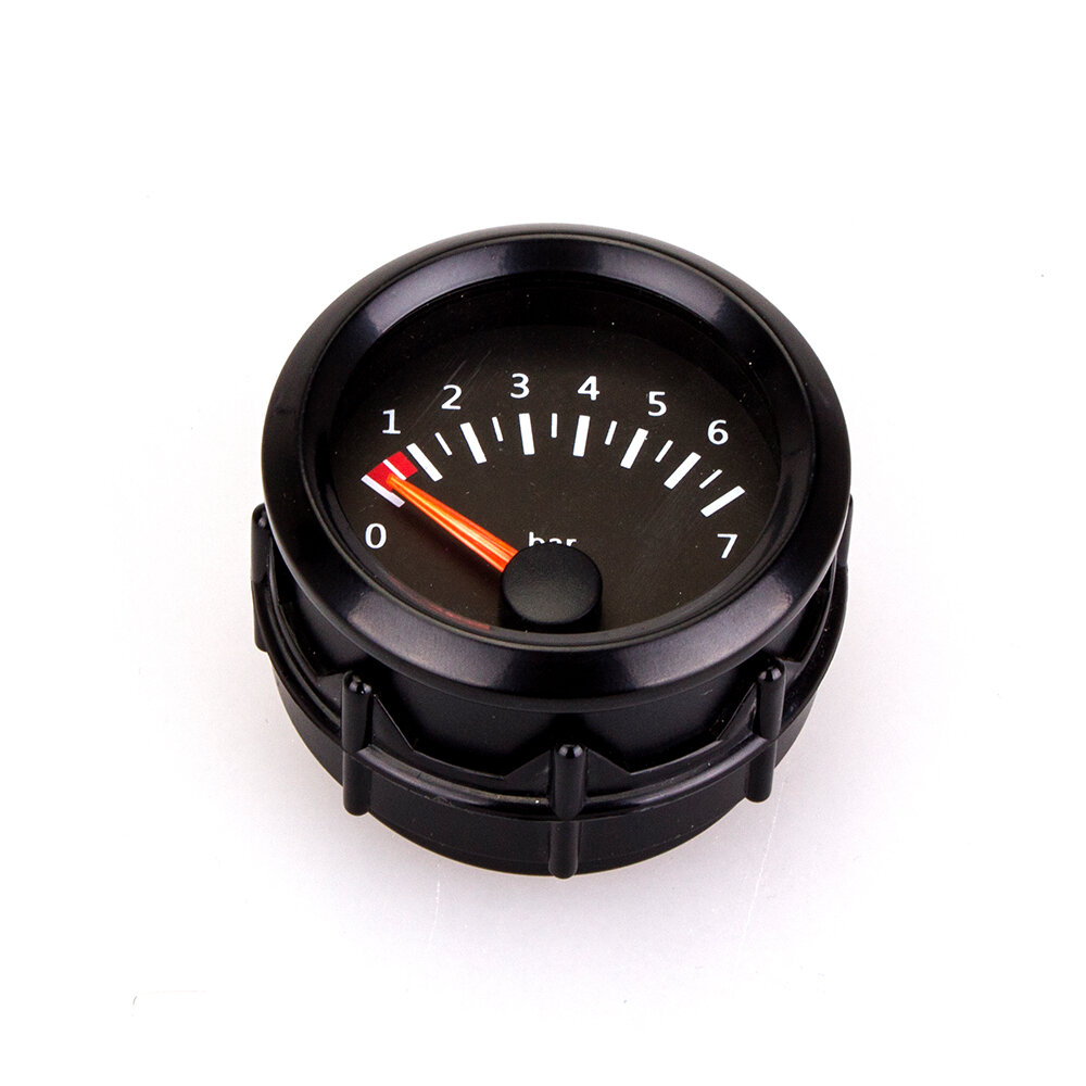 2" 52mm 12V Car Dashboard Gauge Oil Pressure Gauge 0-7Bar Vehicle Meter Black Shell - Image 2