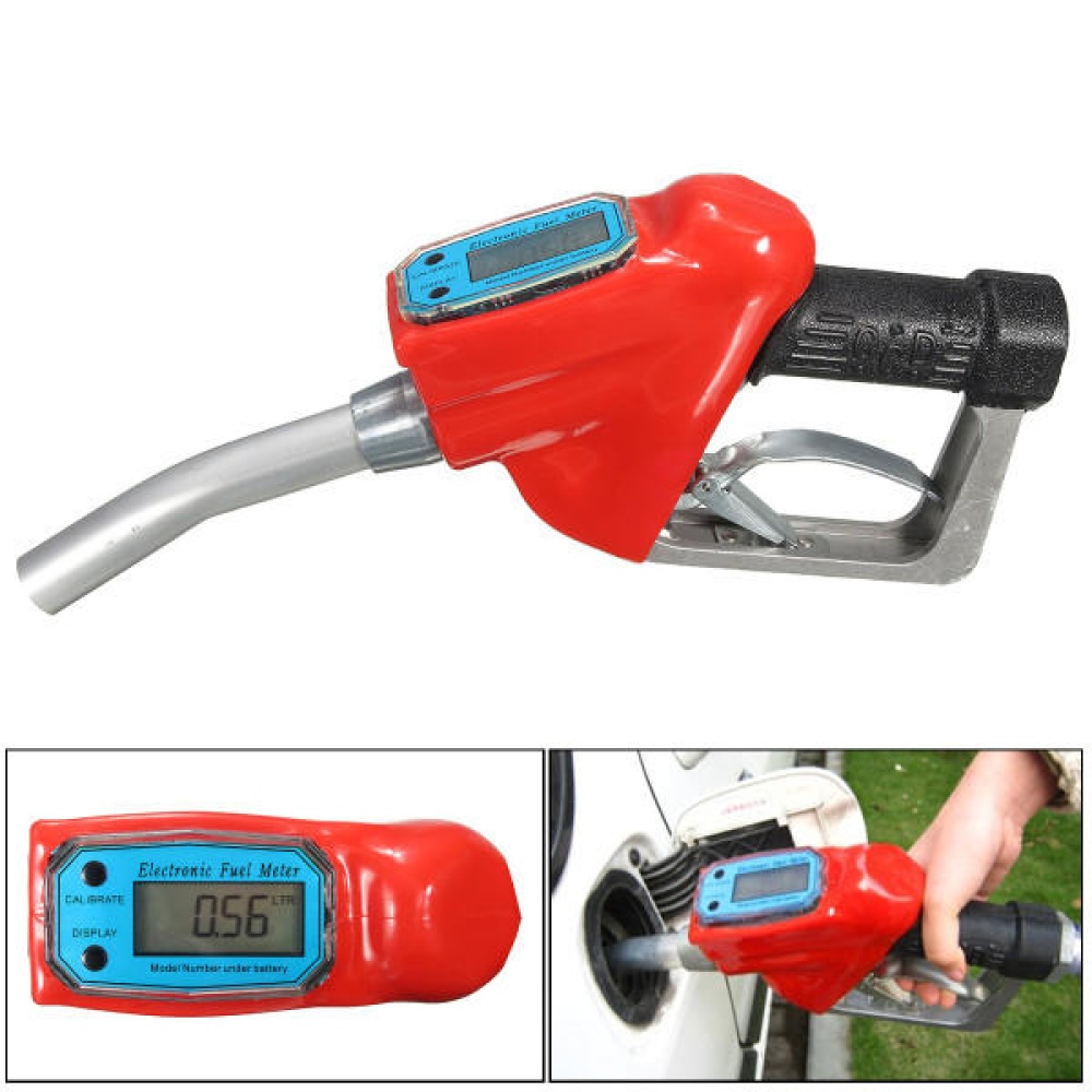 Auto Motorcycle Electronic Fuel Flow Meter Gasoline Petrol Oil Delivery Tool 1 inch Nozzle Dispenser - Image 2