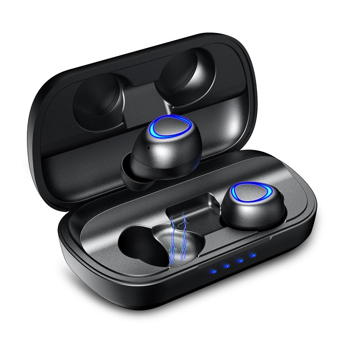 IP010 PLUS TWS bluetooth 5.0 Earphone DSP Noise Cancelling IPX7 Waterproof Bliateral Call Bass Headphone with 2500mAh Charging Box - Image 2
