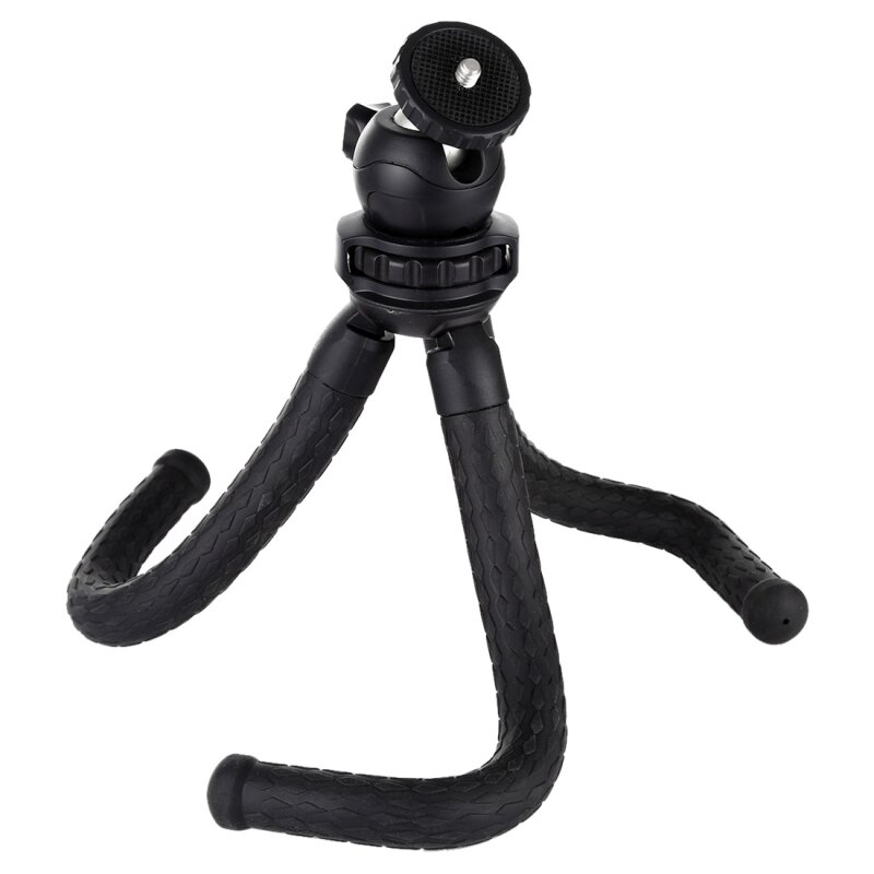 PULUZ PKT3042 Mini Octopus Flexible Tripod Holder with Ball Head & Phone Clamp + Tripod Mount Adapter & Long Screw for SLR Cameras Cellphone - Image 2