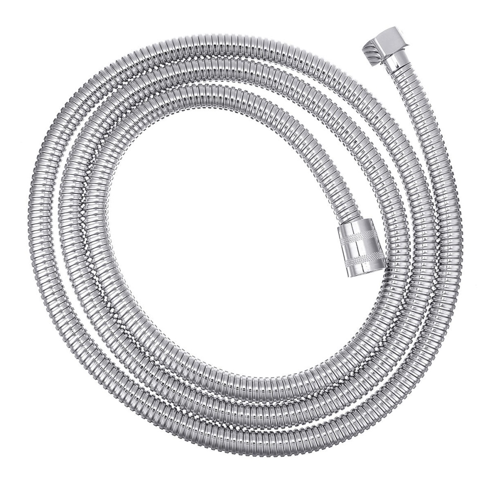 2M Extra Long Stainless Steel Bathroom Shower Hose Handheld Water Pipe Fittings Shower Head Hose Replacement G1/2 Connection w/ Double Buckles - Image 2