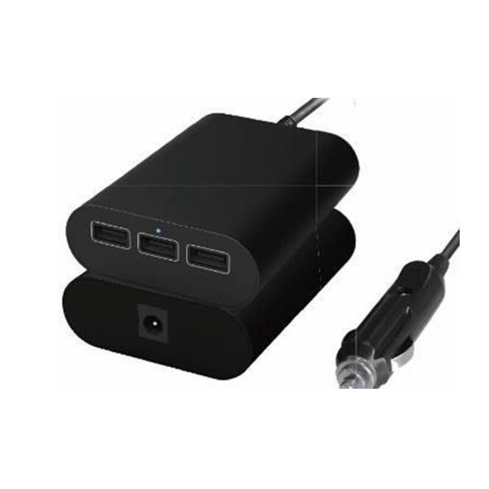 Car Charger 3 Port Vehicle Adapterfor iPhone iPad Mobile Samsung Mp4 GPS 2.4A 36W Intelligen - Black - Image 2