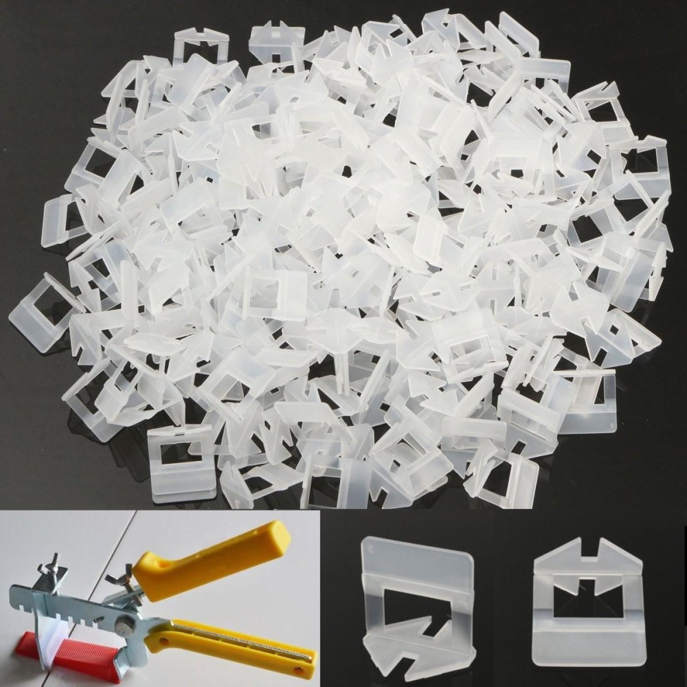 200Pcs 1mm White Ceramic Tile Tiling Accessibility Spacers Plastic Clip - Image 2