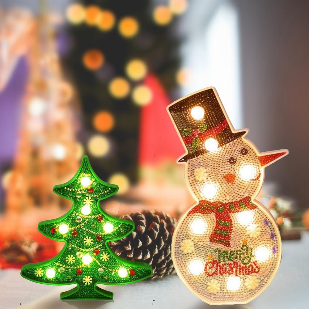 Creative Colorful  Tree Snowman LED Night Light Decorative Table Lamp Home -  Tree - Image 2