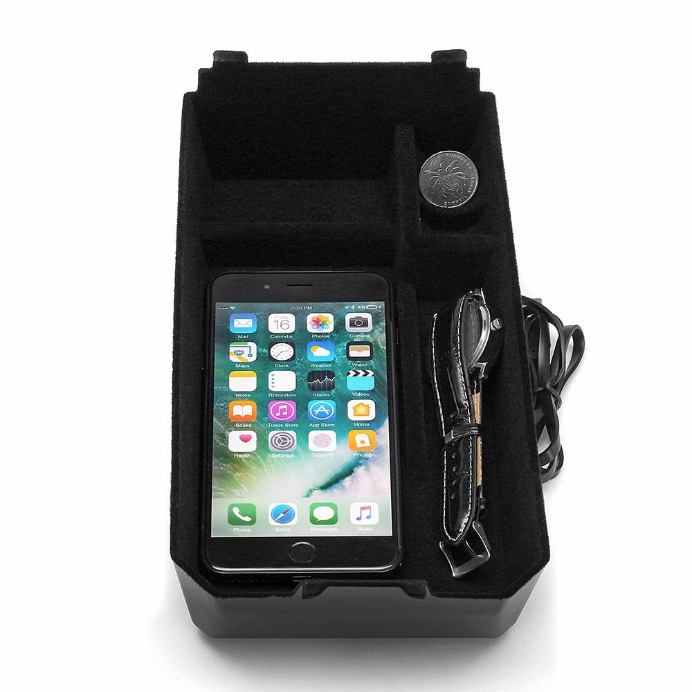 ABS Car Armrest Storage Container QI Wireless Phone Charging Box for Benz C GLC Series - Image 2