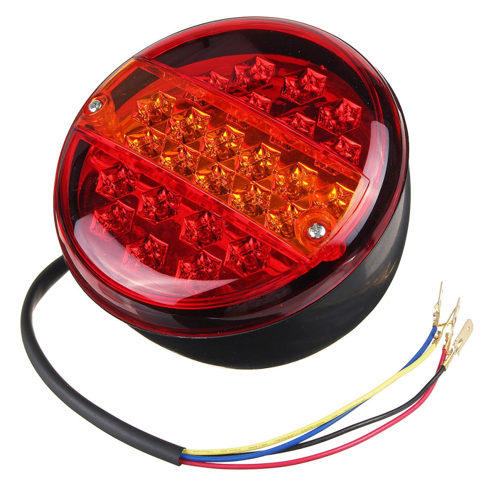 12V/24V 20LED Hamburger Rear Tail Stop Indicator Lights Round For Trailer Truck Caravan Van ATV Bus - Image 2