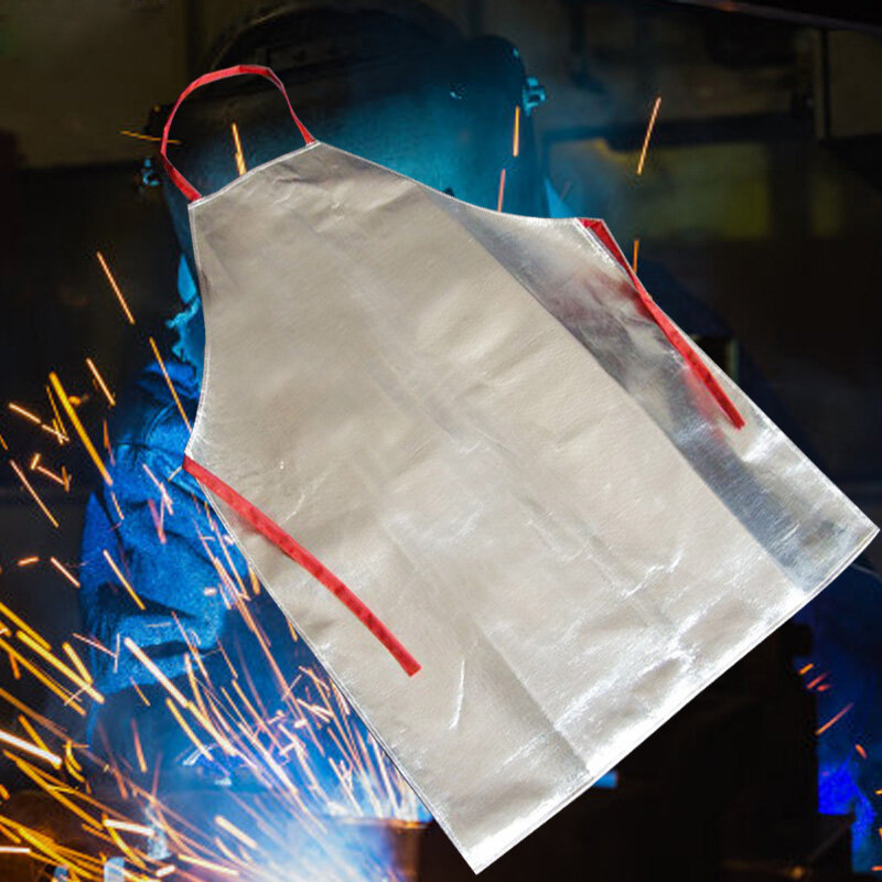 Heat Resistant Work Apron 1000? Aluminum Fabric Safety Apron High Temperature Working Thermal Radiation Aluminized Aprons